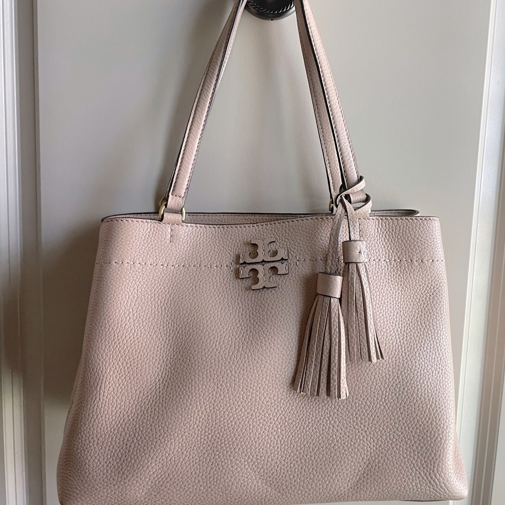Tory Burch Blush leather purse. 14”w X 10”h and 5 1/2” deep